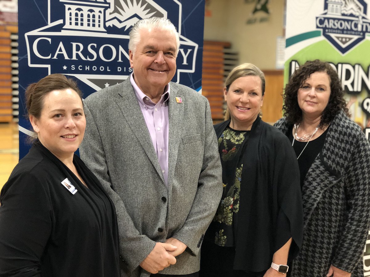 carsonschools's tweet photo. Thanks to Nevada State Governor @GovSisolak for proclaiming February as #NationalCTEMonth this morning at Carson High School. #CTERocks #WeAreCarson #WorkBasedLearning #CarsonCitySchools #CarsonSenators @CarsonSenators #LifeWorksNV https://t.co/FvWBsDDizk