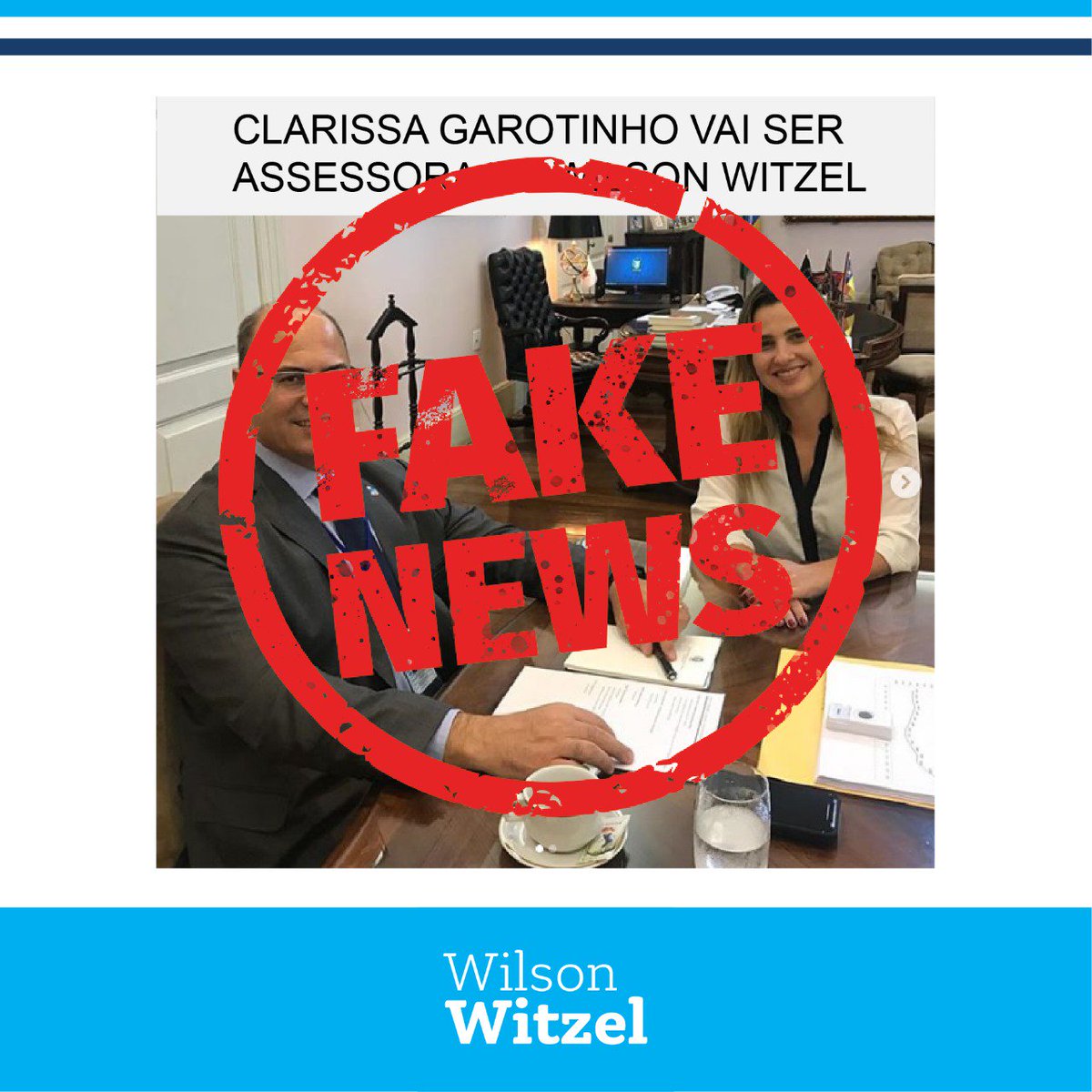 wilsonwitzel's tweet photo. #ÉFAKE. A família Garotinho não faz parte do meu governo. A deputada federal Clarissa Garotinho foi recebida em meu gabinete, assim como todos os outros parlamentares que me procuraram. Sou aberto ao diálogo e me mantenho fiel à transparência e ao bom serviço para a população. https://t.co/poonwncpsw