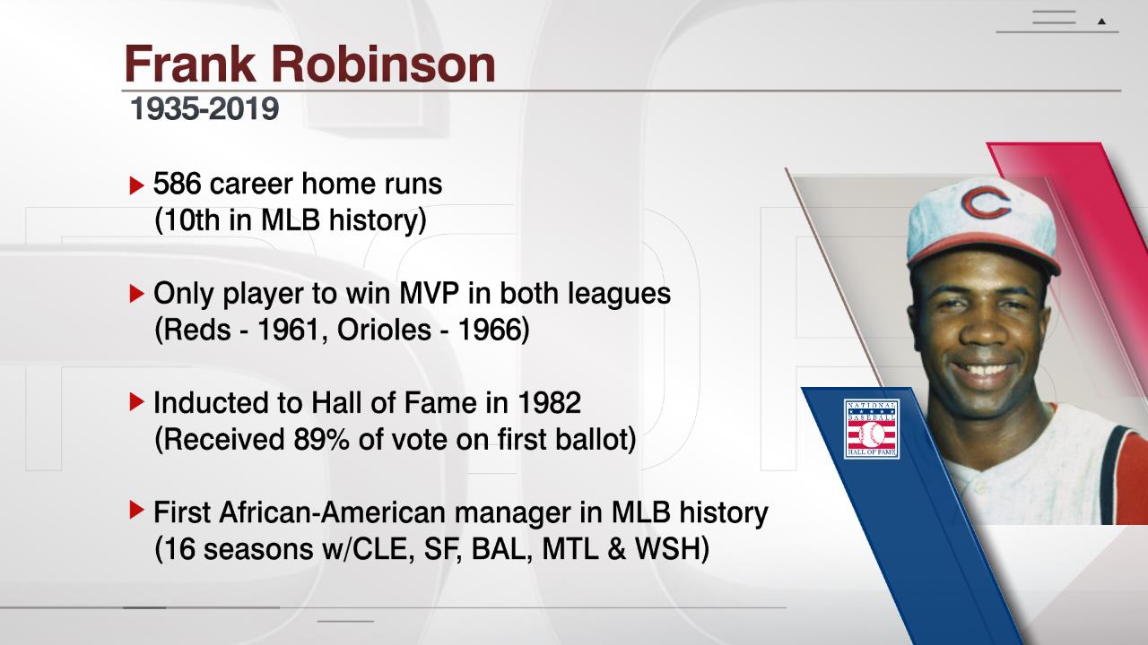 ESPN Stats & Info al Twitter: Frank Robinson, the first African-American  manager in Major League Baseball and the only player to win MVP in both  leagues, died at age 83 on Thursday.