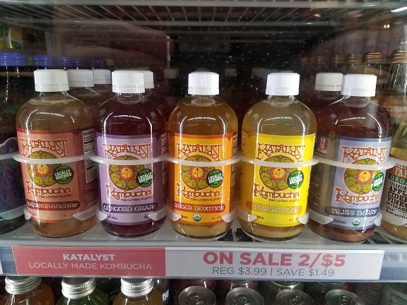 Woohoo!!  Big sale <a href="/Cornucopiafoods/">Cornucopia Foods</a> in Northampton all month long! Run on down to pick up a few!! <a href="/KatalystKombuch/">Katalyst Kombucha</a> is also available here on tap.
#kombucha #LocalLove #Noho #community #booch