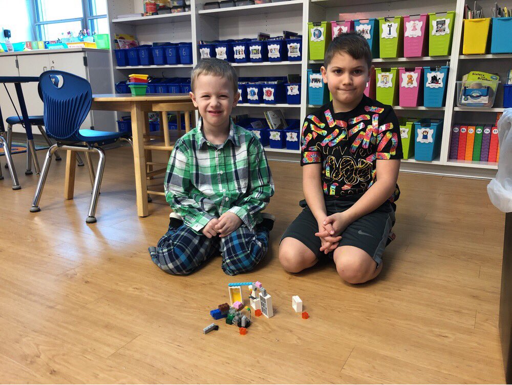 JenK3131's tweet photo. What a great 100th Day!  We are 100 Days smarter!  Challenge: What can you build with 100 Legos? #MontourProud #MontourElementary https://t.co/MfNuir7YWT
