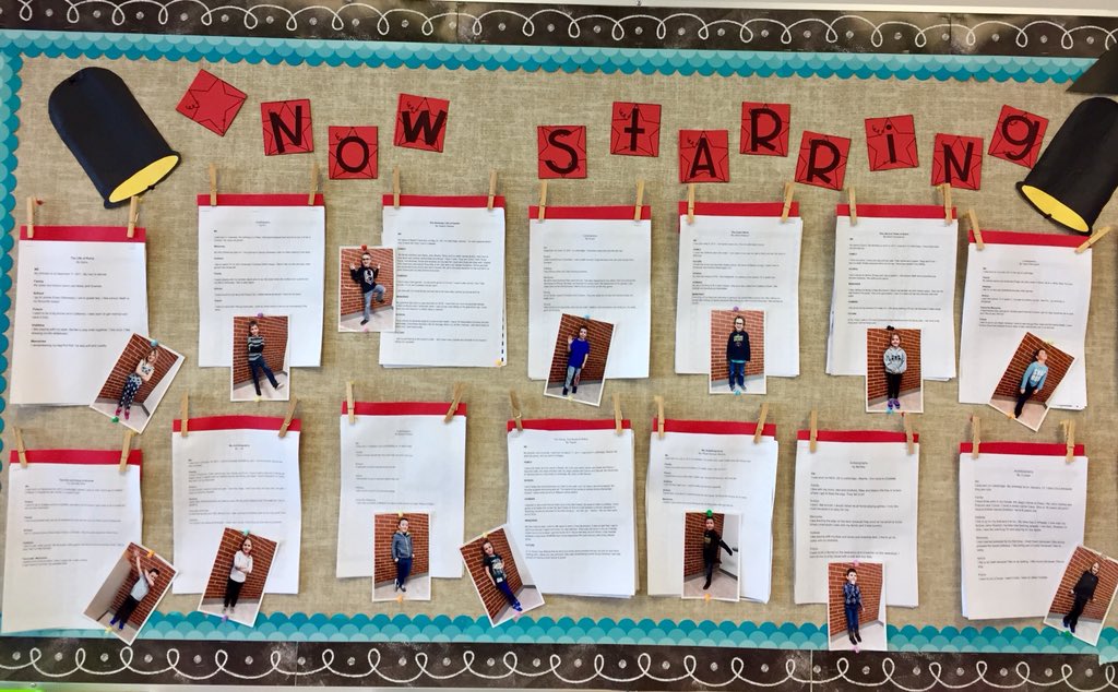 Grade 2’s loved being the star of their autobiography’s. They were so proud to publish this week in time for parent night! #abed #grade2 #elementarywriting @PalliserSchools