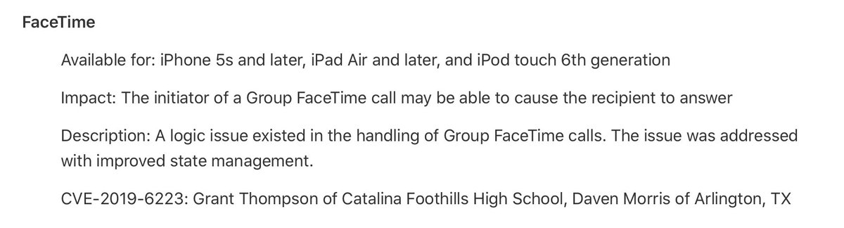 threatpost's tweet image. #Apple has patched the major flaw in #FaceTime that made headlines last week. It also said it would pay a reward to the teen that identified the bug.

threatpost.com/apple-fixes-pe…