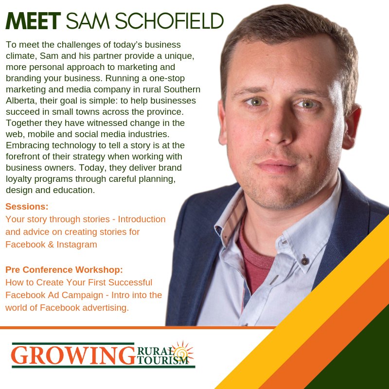 GRTConference's tweet image. Meet Sam Schofield! #GRT2019 #Tourism #Alberta #Camrose #CRE #investinyourself growingruraltourism.ca