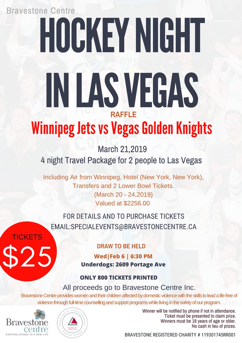 BravestoneC's tweet photo. And the winner is ....Congratulations to Harmen Westra - winner of the Hockey Night in Vegas raffle. Thank you to Underdogs at 2609 Portage Ave for hosting &amp; great food🙏 Money raised goes to support families at Bravestone Centre rebuilding their lives after domestic violence https://t.co/odmaJmdW9F