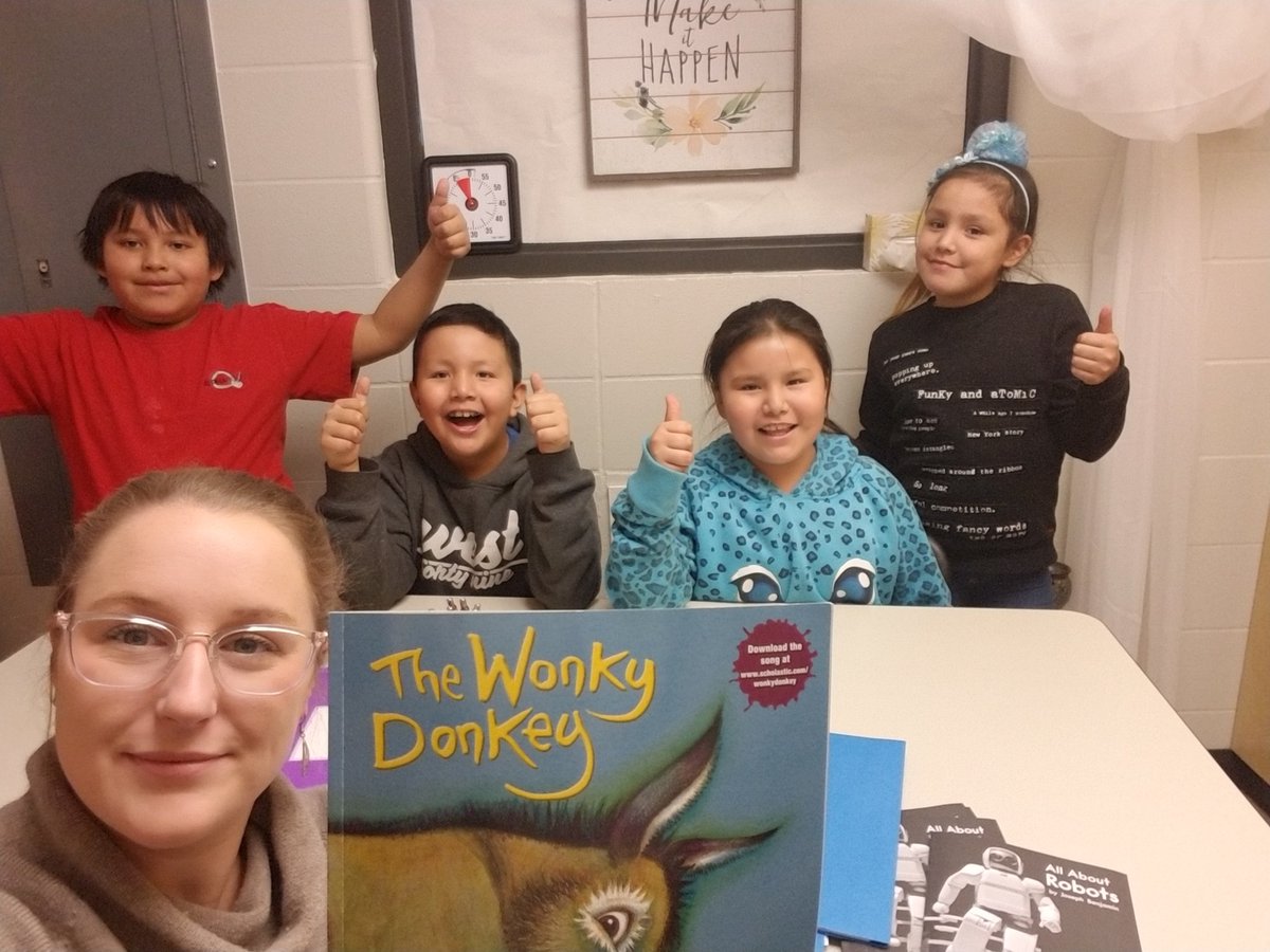 We laughed all day reading "The Wonky Donkey" - Espeically when we found out he was a stinky-dinky lanky honky-tonky winky wonky donkey. HEEhaw <a href="/NakodaSchool/">Nakoda Elementary</a>