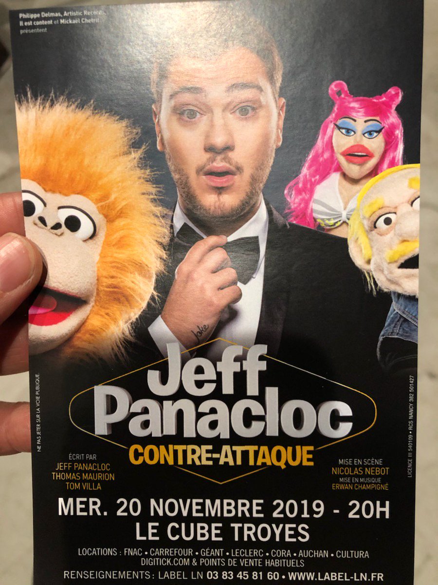 Comme c'était vachement bien @Jeffpanacloc sera de retour @LeCubeTroyes le 20 novembre.  La billetterie est d'ores et déjà ouverte. A vos places!