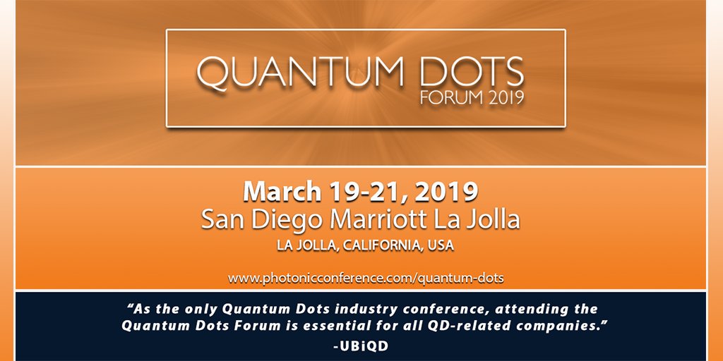 Join us at the 2019 Quantum Dots Forum to make new connections, exchange ideas, and explore the latest opportunities in emergent Quantum Dots technology! <a href="/Samsung/">Samsung Electronics</a> <a href="/DisplaySupply/">Counterpoint Research, Displays</a> <a href="/UDCOLED/">Universal Display Corporation</a> <a href="/TouchDisplayRe/">TouchDisplayResearch</a> <a href="/TCL_TV_Global/">DJ じゅりー2000 ( *' ꒳ '* )</a> @Yole_Dev &amp; more! bit.ly/2DiQYH0