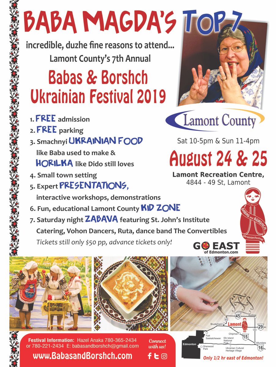 Sneak peek at <a href="/LamontCounty/">Lamont County</a> ad in @goeastofyeg tourism guide.....as if you needed a reason (or 7) to attend! <a href="/BabasAndBorshch/">BabasAndBorshch</a> @SJIEdmonton @JLittlewoodNDP <a href="/jackieraecfcw/">Jackie Rae</a> @Country1065 <a href="/TownLamont/">Town of Lamont</a>