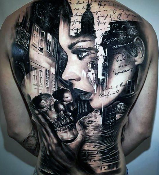 Reapers Face Tattoo on Back  Best Tattoo Ideas Gallery