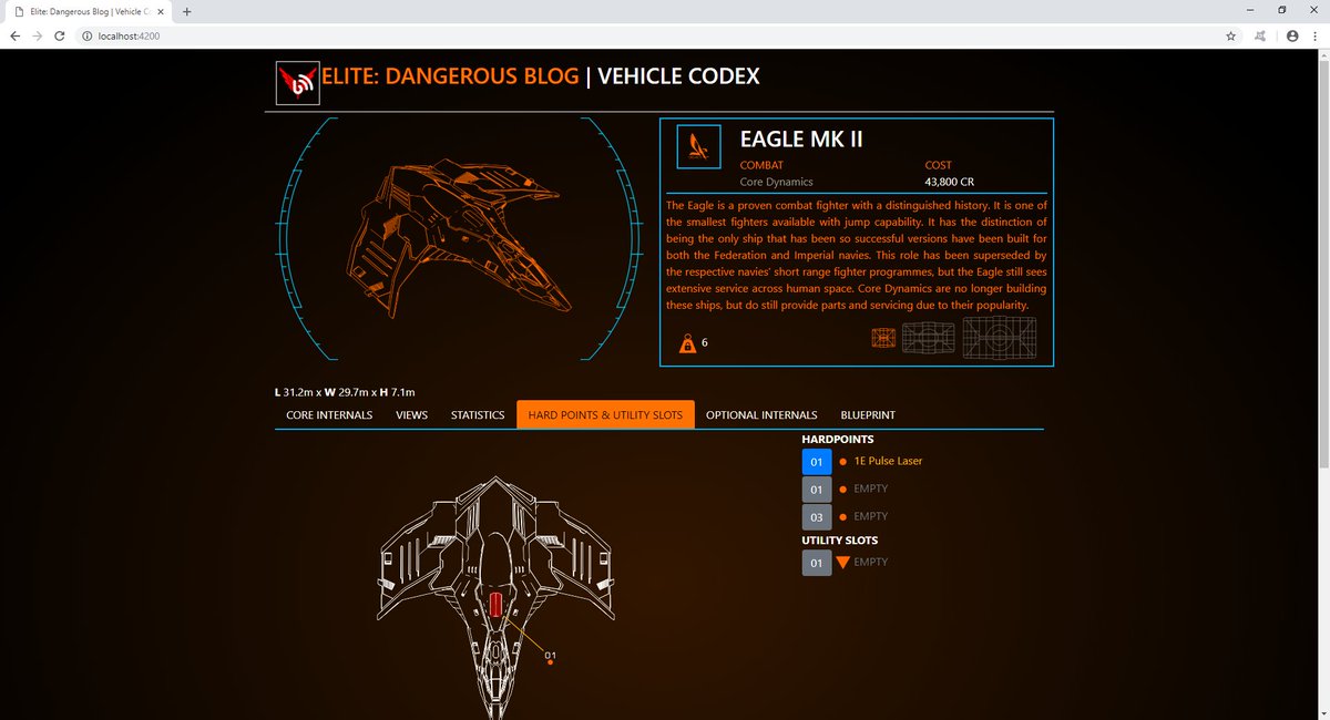 achunt's tweet photo. Not happy with current @EliteDangerous Vehicle Codex - mainly because how the blog format limits it - so writing a new one. Wriiting a new interactive website with new graphics all data-driven. Hopefull incorporating all languages. Here's a teaser... https://t.co/gISVmXoGYC