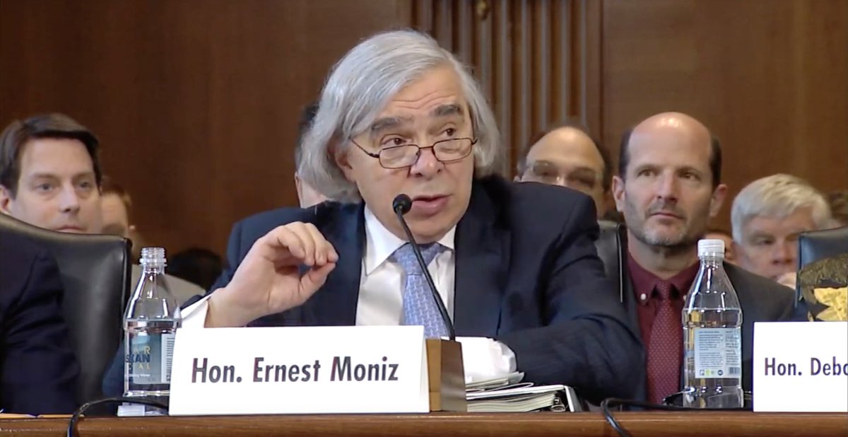 ErnestMoniz's tweet photo. Today, before the Senate Committee on Energy &amp; Natural Resources, I emphasized that there is no one-size fits-all, low-carbon solution. Different regions of our country will also require different approaches to getting to that future. Watch here: https://t.co/xqhy6M58Ru https://t.co/wSyosDWnQO