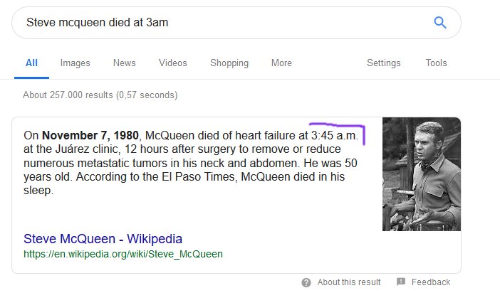 TreboriRobertHZ's tweet image. #LifeplusInternational
Dr Dwight McKee was the last person who saw Steve McQueen at 2:00 a.m. alive.
Steve McQueen died at 3:45 a.m.
3 = 3
45 = 9
#93code
#MLM #NetworkMarketing --> #Hollywood --> #93Society connection
#Lifeplus
#Game23 #TheGame23
#PSI