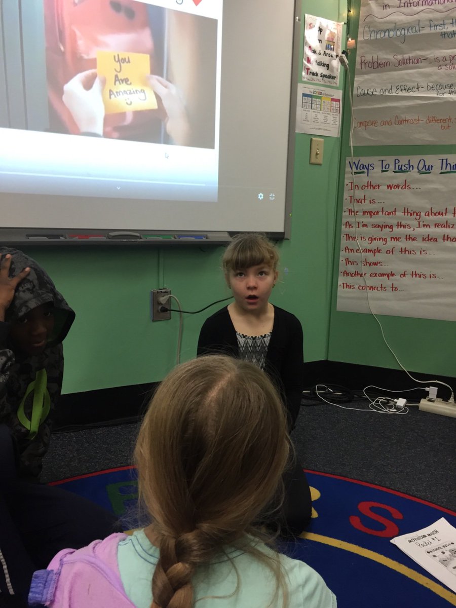 Cohee_Class's tweet image. Today we talked about spreading kindness. We showed a video about how a simple post it note can change someone’s day. The students had a great discussion around it. @EmpaticoOrg @NNSTOY @Kindness #empathy @ParkwaySchools @HannaWoods72