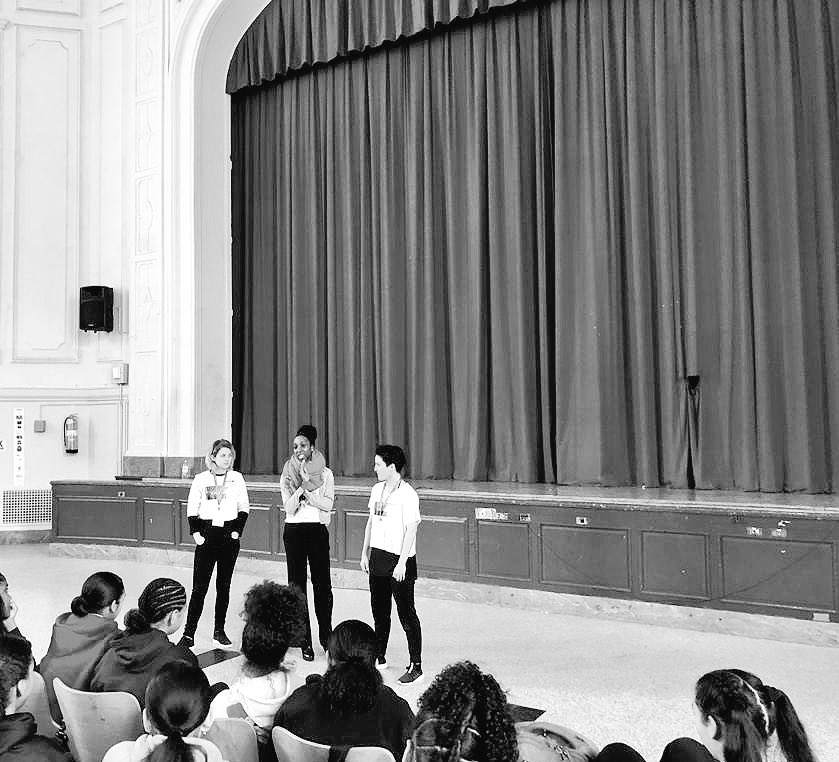 PureCreativeArt's tweet photo. Our joy to be in ISLA, Bronx, NYC this week - here are some of the team during a workshop as we launch ‘Brave’ for both High School &amp; Middle School students! https://t.co/8dx1Scw88A