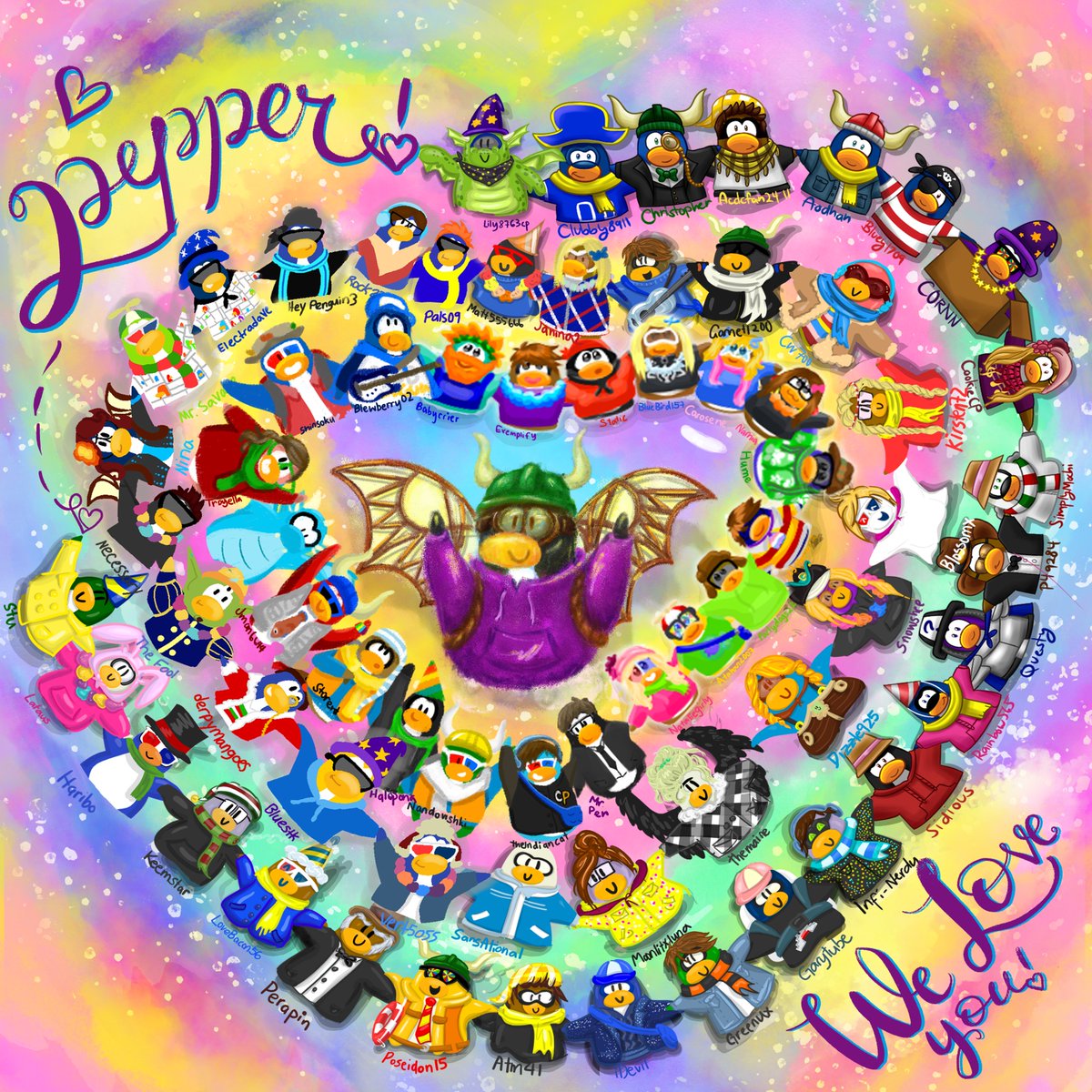 ❤️We made a massive art collab for <a href="/PepperFast/">PepperFast</a> 💛  <a href="/ArtofAthena/">🪐</a> , @foodHHHHomg , <a href="/Lovebacon56CP/">bacon</a>,<a href="/LostMittenCP/">Lost Mitten</a>, <a href="/SnowsheeCP/">snow ❄️</a> and I worked on the art from his buddy list, and <a href="/Dizzle_CP/">dizzle</a> , @BlossomxCP , <a href="/brodway55/">Static</a>, <a href="/Garnet1200/">Garnet</a> and <a href="/Matt555666/">Matt555666</a> collected playercards! GO TEAM ILYSM!!❤️