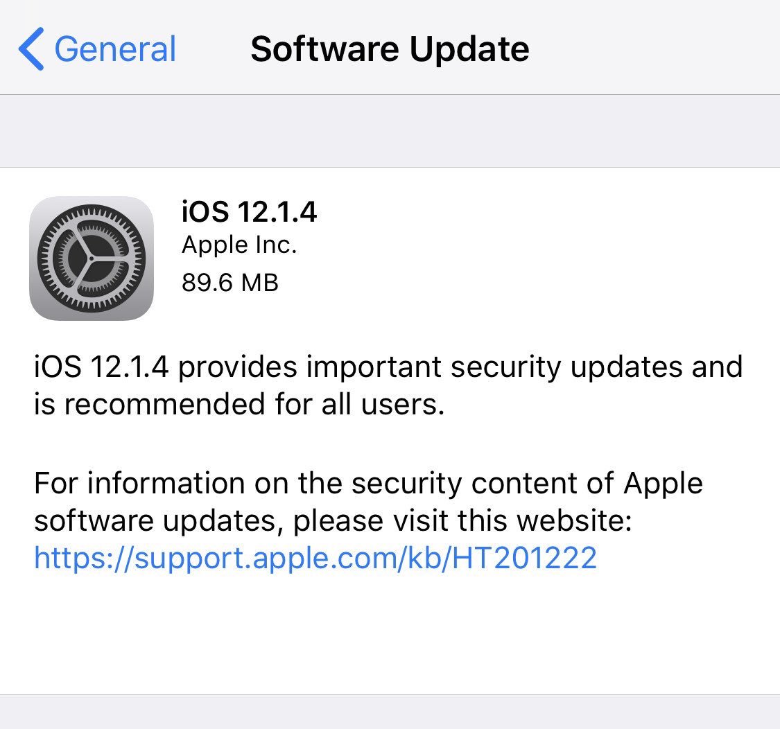 ksa8Turky's tweet image. أبل ترسل تحديث iOS 12.1.4 
يأتي طارئ لحل مشكلة المكالمات الجماعية في تطبيق فيس تايم، حيث تجعل المتصل يستمع لك بدون أن تضغط على زر الرد.
#iOS1214 #iOS12