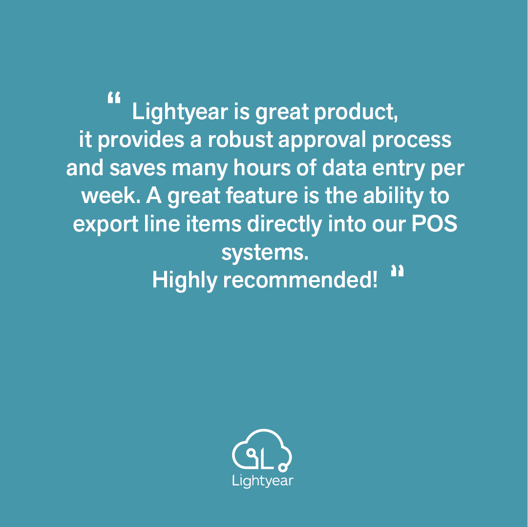 lightyearcloud's tweet image. &quot;Lightyear is a great product, it provides a robust approval process and saves many hours of data entry per week A great feature is the ability to export line items directly into our POS systems. Highly recommended&quot; #Reviews #CloudAccounting #AutomatedAccountsPayable