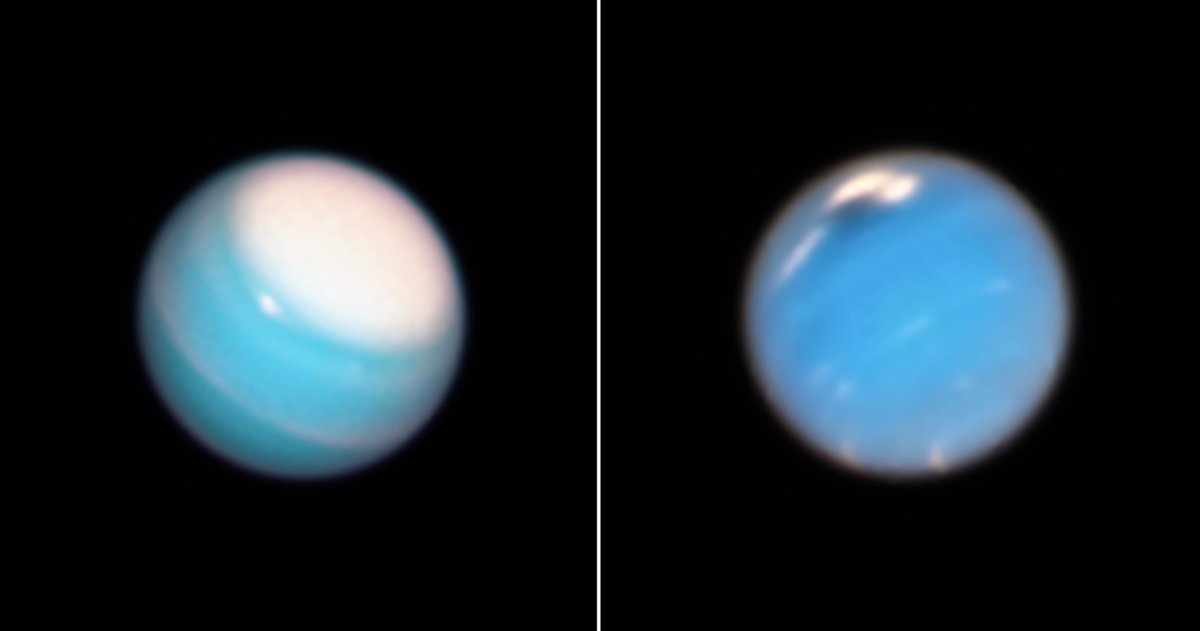CassiniSaturn's tweet image. (Very) long-range weather report: the @NASAHubble space telescope has observed recent storms on the solar system’s ice giant planets go.nasa.gov/2SyJXMT