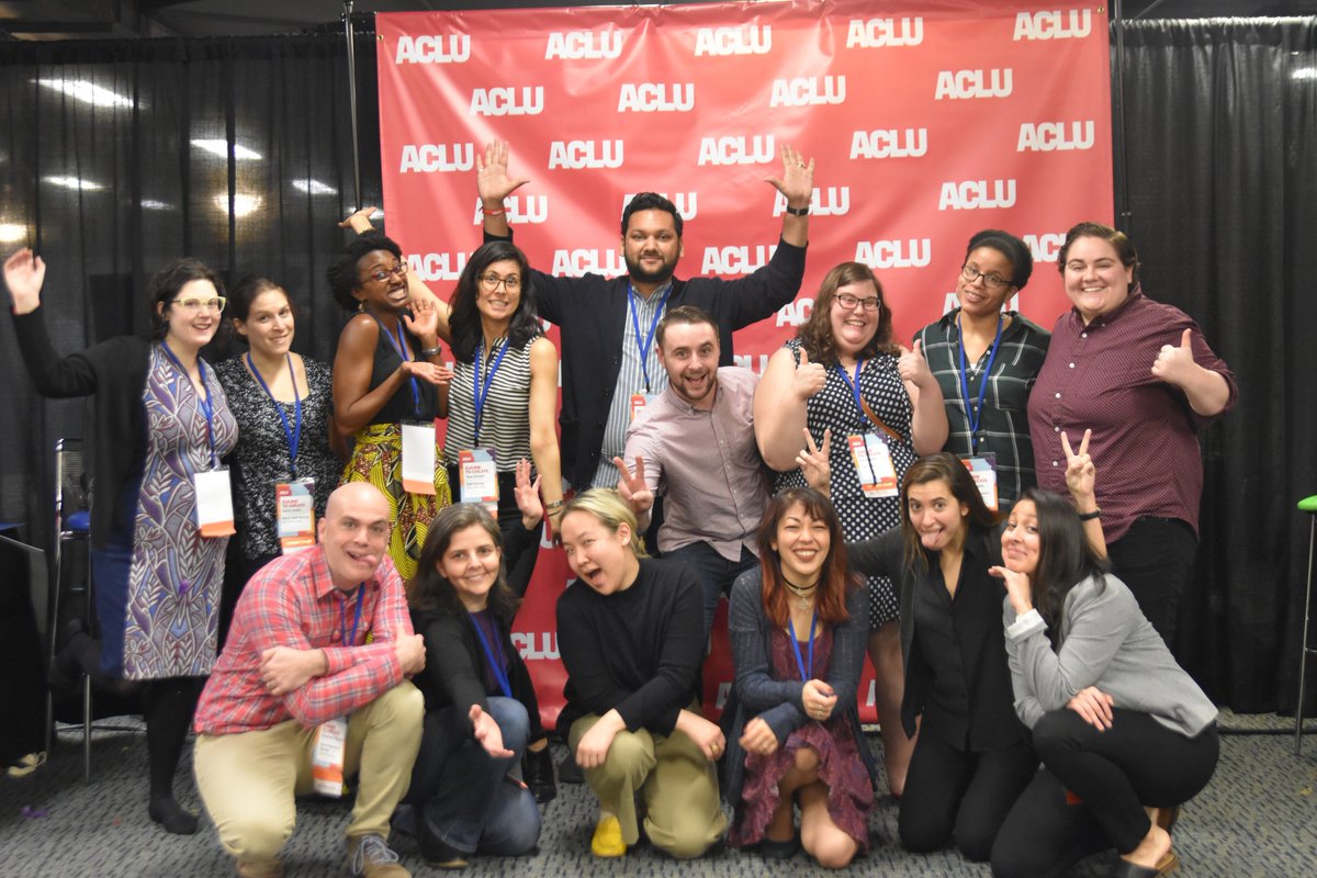 ACLUNJ's tweet photo. ACLUNJ staff in Houston rockin' it at @ACLU national staff conference earlier this week.
Thanks for being amazing hosts, @ACLUTx & thank you, @ACLUVA, for taking the photo. (You can see how happy it made us!) #aclucon19 https://t.co/uKscnT1CVe