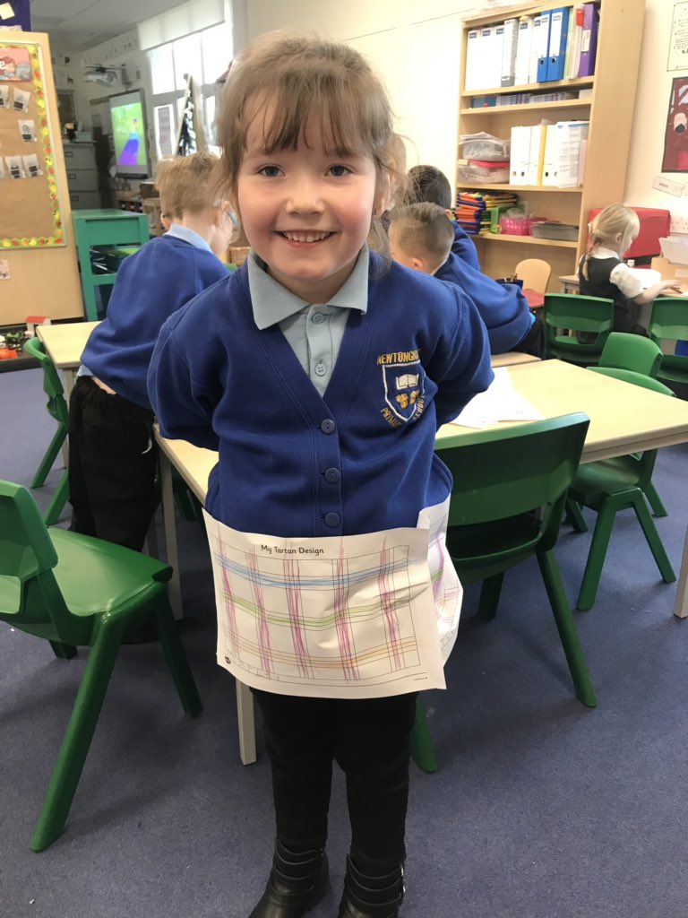 Look Miss Hunter I made a Kilt🏴󠁧󠁢󠁳󠁣󠁴󠁿 #exploringscotland #exploringtartan @NewtongrangePS