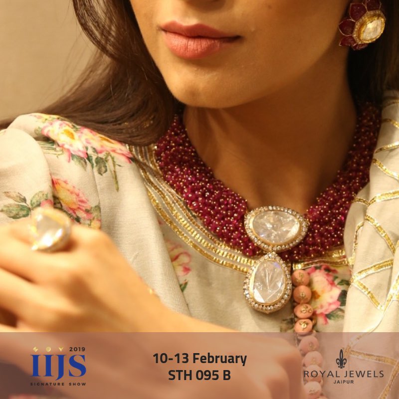 Royal & Regal, experience the extravagant range of Jadau & Polki Jewellery at IIJS Signature 2019 from 10-13 February at Booth # STH 095 at Hall # 1 . . #TheWorldOfJadau #RoyalJewels #IIJSSignature #Mumbai #Jaipur #Jadau #PolkiJewellery #JadauJewellery #TheBridalSaga