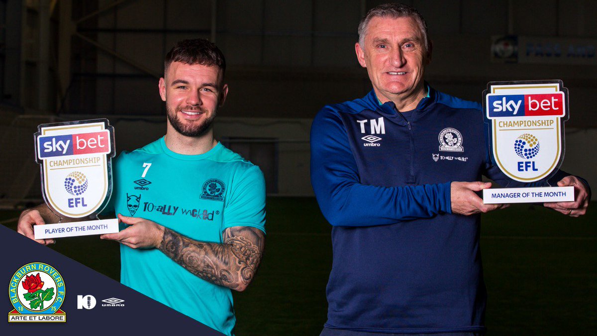 Tony Mowbray has been named the <a href="/SkyBet/">Sky Bet</a> Championship Manager of the Month, while <a href="/AdamArma9/">AdamArma</a> has also scooped the Player of the Month award! 🏆

Brilliant stuff, lads! 👏👏

#Rovers