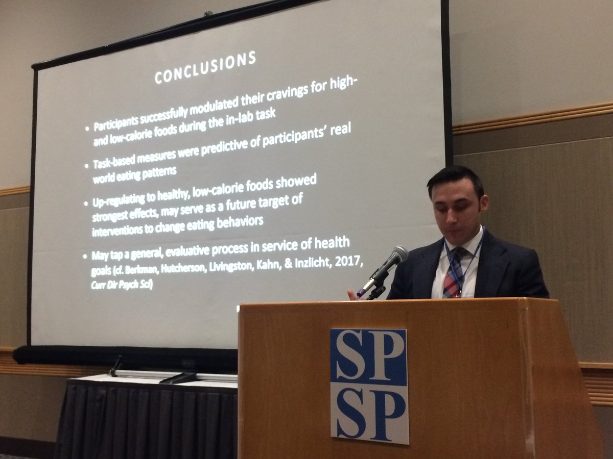 The_SSM's tweet image. Richard Lopez, &quot;Individual differences in cognitive reappraisal of high- and low-calorie foods are associated with real world eating patterns&quot; #MotivationScience #DataBlitz #SPSP2019
