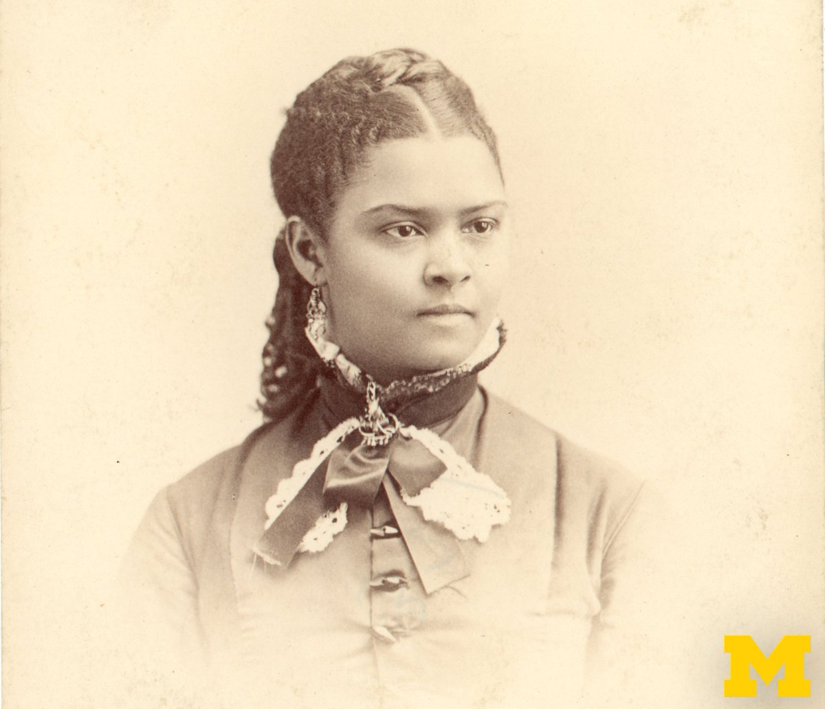 UMich's tweet photo. Mary Henrietta Graham was the first African American woman to receive a degree from U-M, graduating with her bachelor’s degree in philosophy in 1880. #ThrowbackThursday #BlackHistoryMonth https://t.co/4tKjzBUrxf