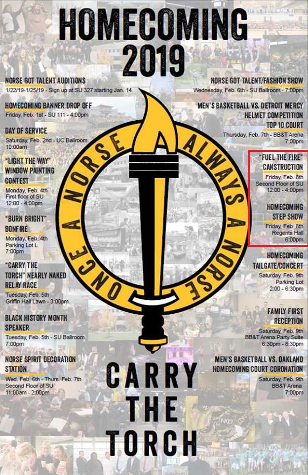 Tomorrow we have The "Fuel the Fire" Canstruction during the day starting at 12pm and The Homecoming Step Show at 6pm! Donate cans to <a href="/FuelNKU/">#FuelNKU</a> then make sure to get your Step Show Ticket! #NKUHC2019