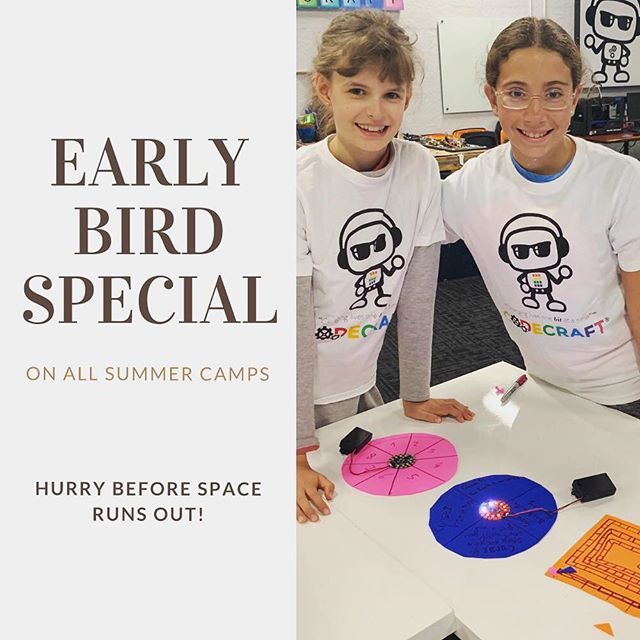 codecraftworks's tweet image. Summer camp dates are here and we’re running an early bird special! Space is limited, so enroll at the link in our bio while the price is right! #codecraftworks #techeducation #learntocode bit.ly/2DXaTOb