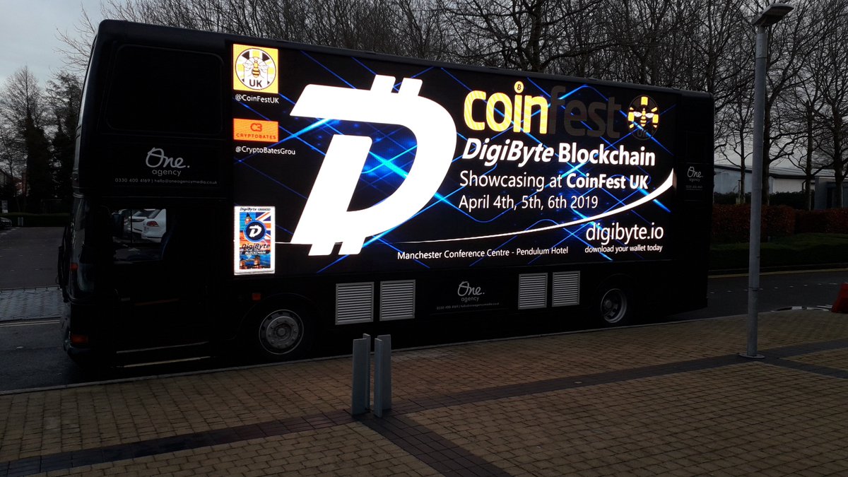 StephenPKendal's tweet photo. @bullex Once again, on behalf of the #DigiByte Community, I just wanted to say a massive thanks for supporting $DGB.

Attached is a visual image of #bullex on the #DigiByte Bus as our way of saying thank you.

#theDigiByteBus #blockchain #DGB #DGBAT @DGBAT_Official @CoinFestUK https://t.co/yVBQzUf1vh