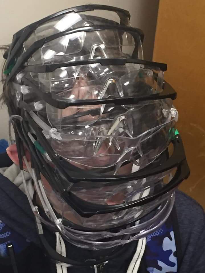 mtsrobotics5288's tweet image. We accept the challenge @FRC5024. Here we have it: 37 pairs of glasses. One team member. Now, let's see who can beat that! #5024Gala2019