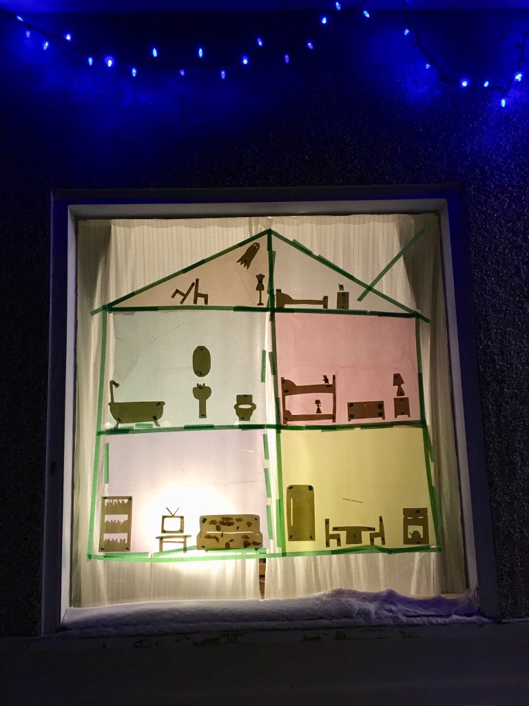 A day early, but I’ll be out of town for <a href="/WestmountCL/">Westmount Community League</a> Window Wanderland. Explore the neighbourhood Friday and Saturday nights to see windows come alive! Ours is particularly adorable methinks.