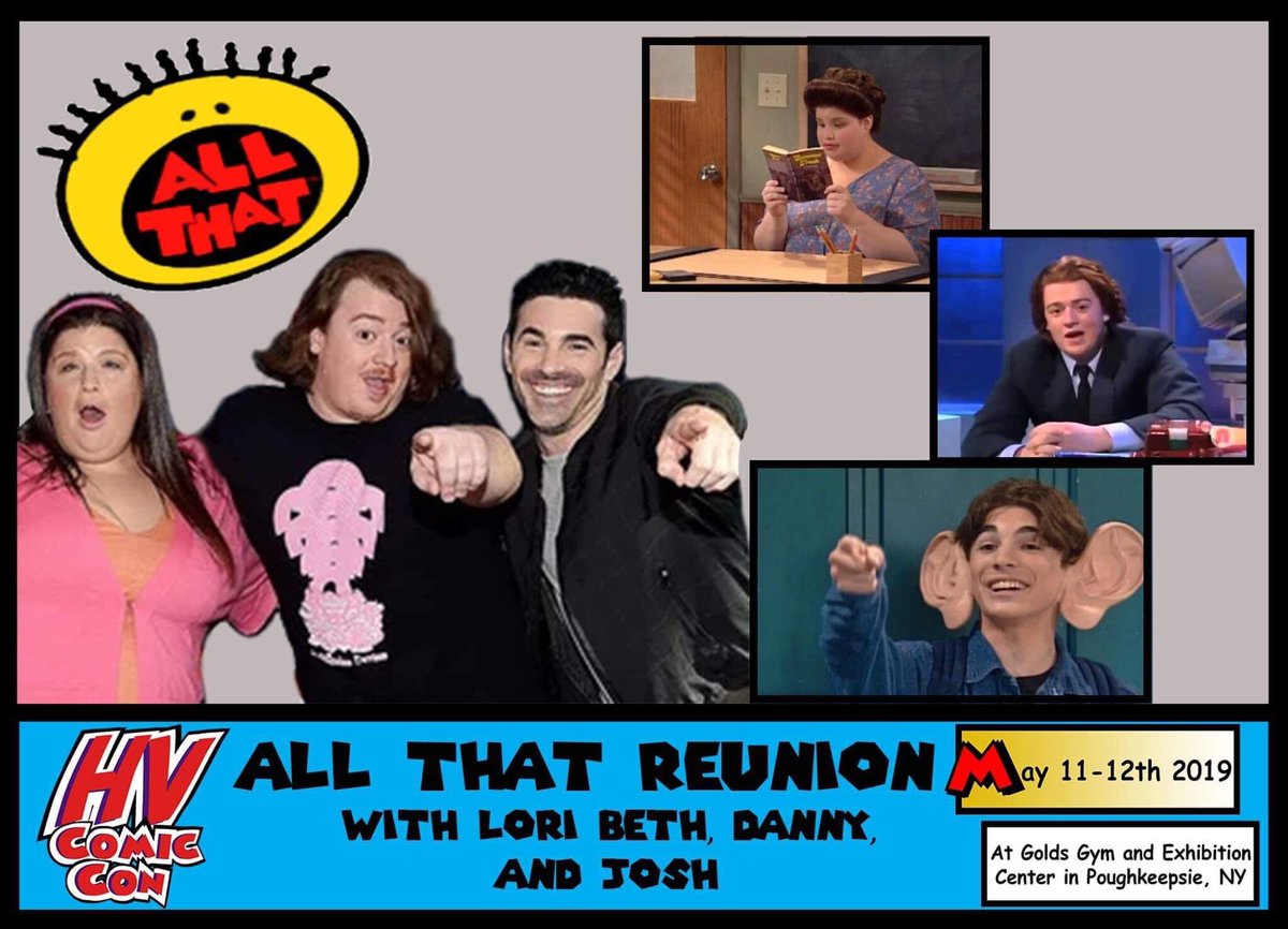 LevelUpSignings's tweet image. All That cast mates @LoriBethDenberg, @dtamberelli &amp;amp; @Josh_Server will be attending @hvcomiccon May 11-12, 2019.  Don’t miss this reunion in Poughkeepsie, New York, hope to see you there! #allthatreunion #joshserver #dannytamberelli #loribethdenberg