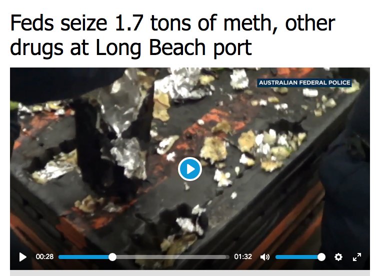gingifride's tweet photo. This is why the plane was flying around the port last night. #Planefags was watching on the chans. Notice the amount "1.7" Q=17. Interesting note is that the drugs in the article are being unloaded on USPS Post office pallets. https://t.co/DOhiq8txGs
#QAnon https://t.co/NcC7qnznNs