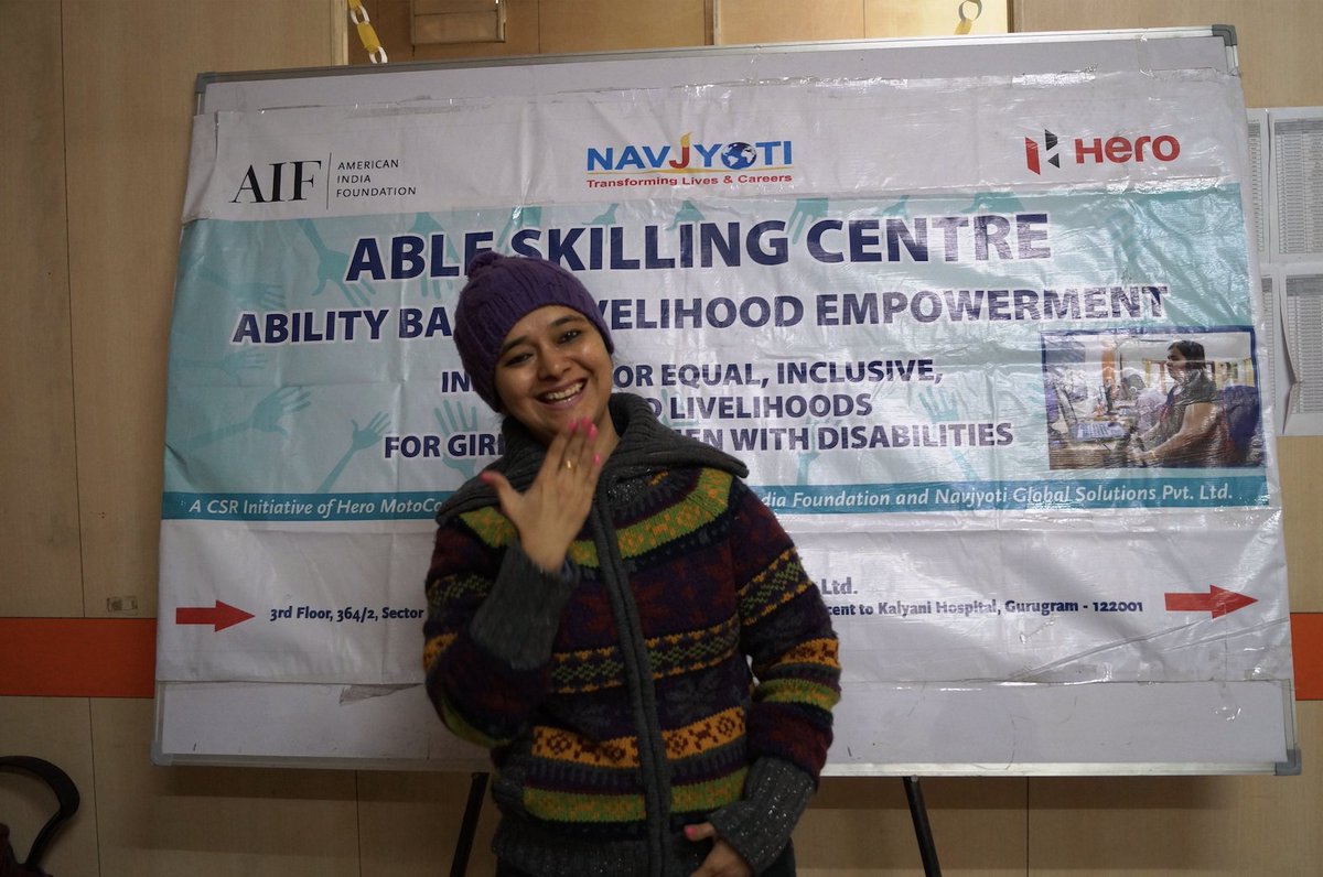 AIFoundation's tweet image. "Thank you ABLE for the Computer skills training"
Through #SkillDevelopment in computers, Shashi is all set for success! ABLE empowers Persons with Disabilities, especially women, to sustain their families with respectable livelihoods. #Tech4Development