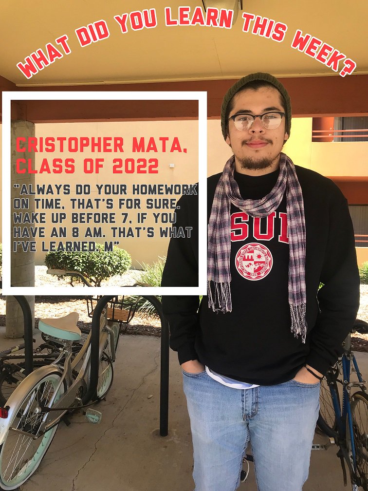 CSUN_SH's tweet image. Some Thursday wisdom from one of our residents! Good advice, Christopher...we bet living only 15 minutes away from class make those 8am classes a bit more manageable! #csun #csunstudents #csunstudenthousing #matadorlife #successliveshere