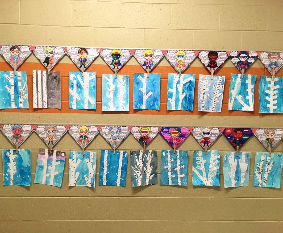 kelsey_hester's tweet image. Winter birch trees ❄️ #secondgradeart @XeniaTecumseh @XeniaSchools
