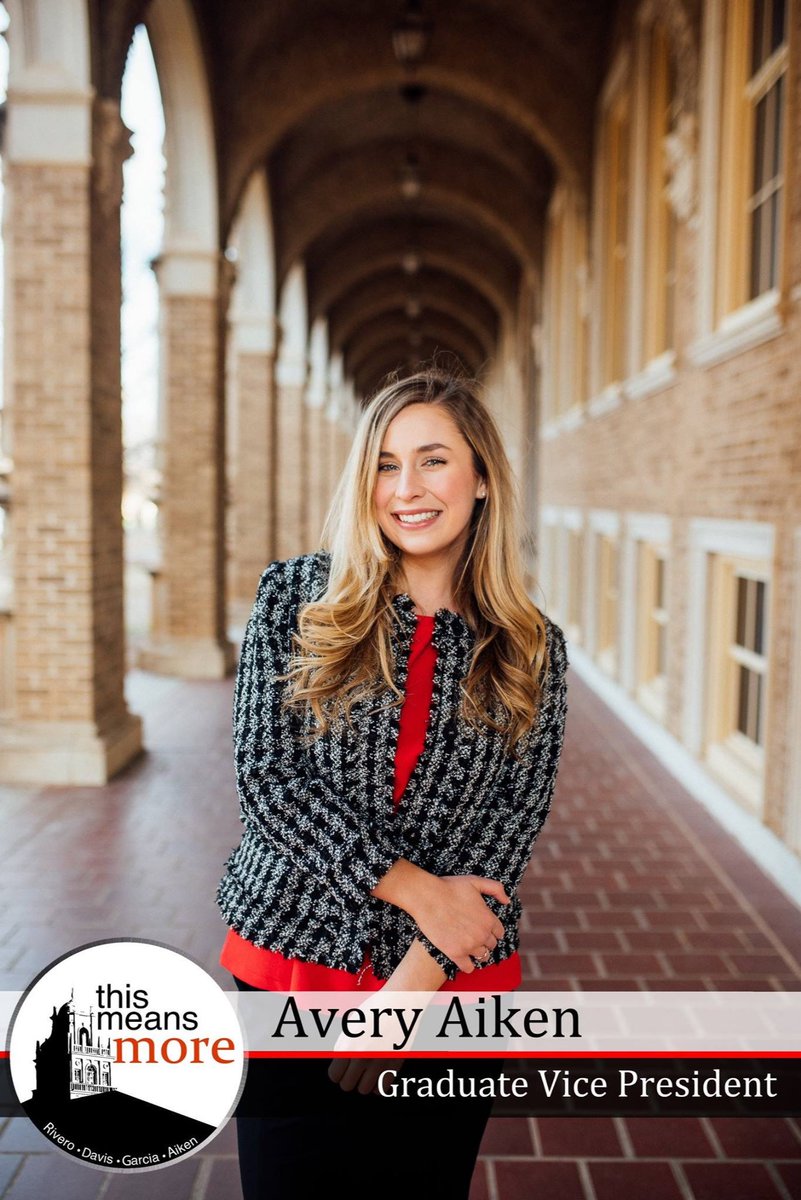 thismeansmore__'s tweet photo. Meet Avery! She is so excited to serve the Graduate students as the Vice President of Graduate Affairs! Head on over to our facebook page to learn about Avery's heart for service! https://t.co/5PGKwRm1mO https://t.co/YWEOJAWZhx