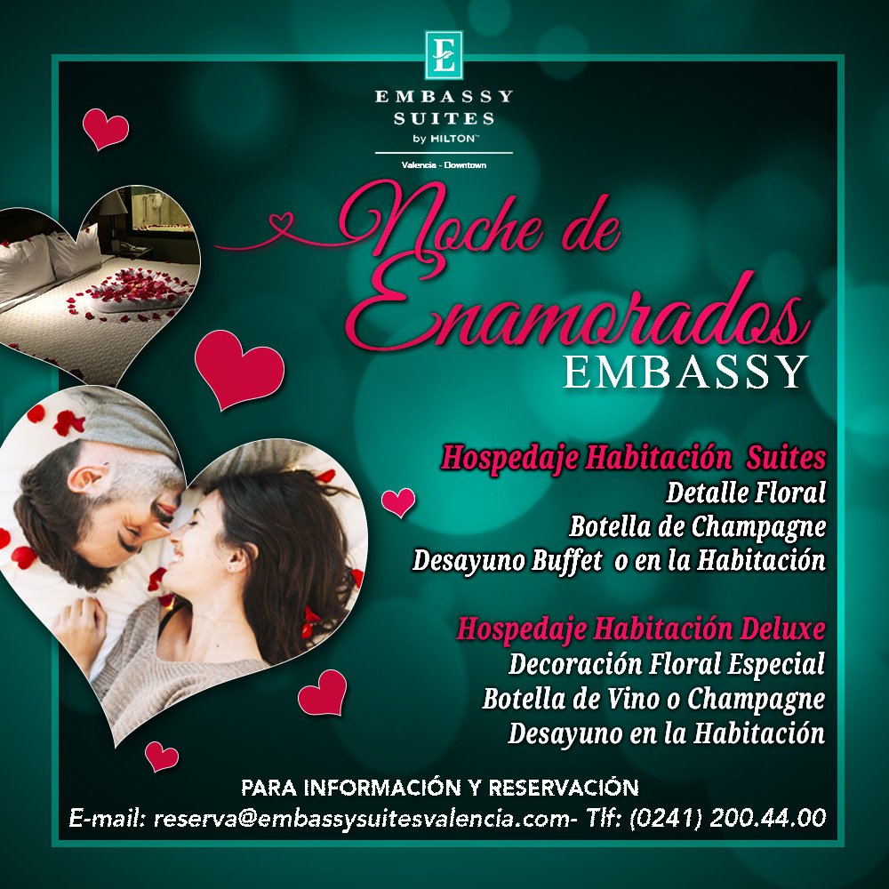 executivesuitev's tweet photo. En Embassy Suites Valencia celebramos el amor ofreciéndote  una #NocheDeEnamorados para que vengas a pasar este día de San Valentín con tu persona especial.  ¡Ven  a Embassy y enamórate!

#EmbassySuites  #Vidadehotel #Hotel #Dobleconfort #Hilton #HiltonHotel https://t.co/Y5gdZaAHwz