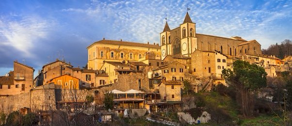 San Martino al Cimino in Italy is an unusual 17th c. meticulously planned Baroque town. It was built around an early 13th c. Cistercian abbey, in 1645 on the orders of the most powerful woman in Italy, Donna Olimpia Maidalchini (1591-1657).