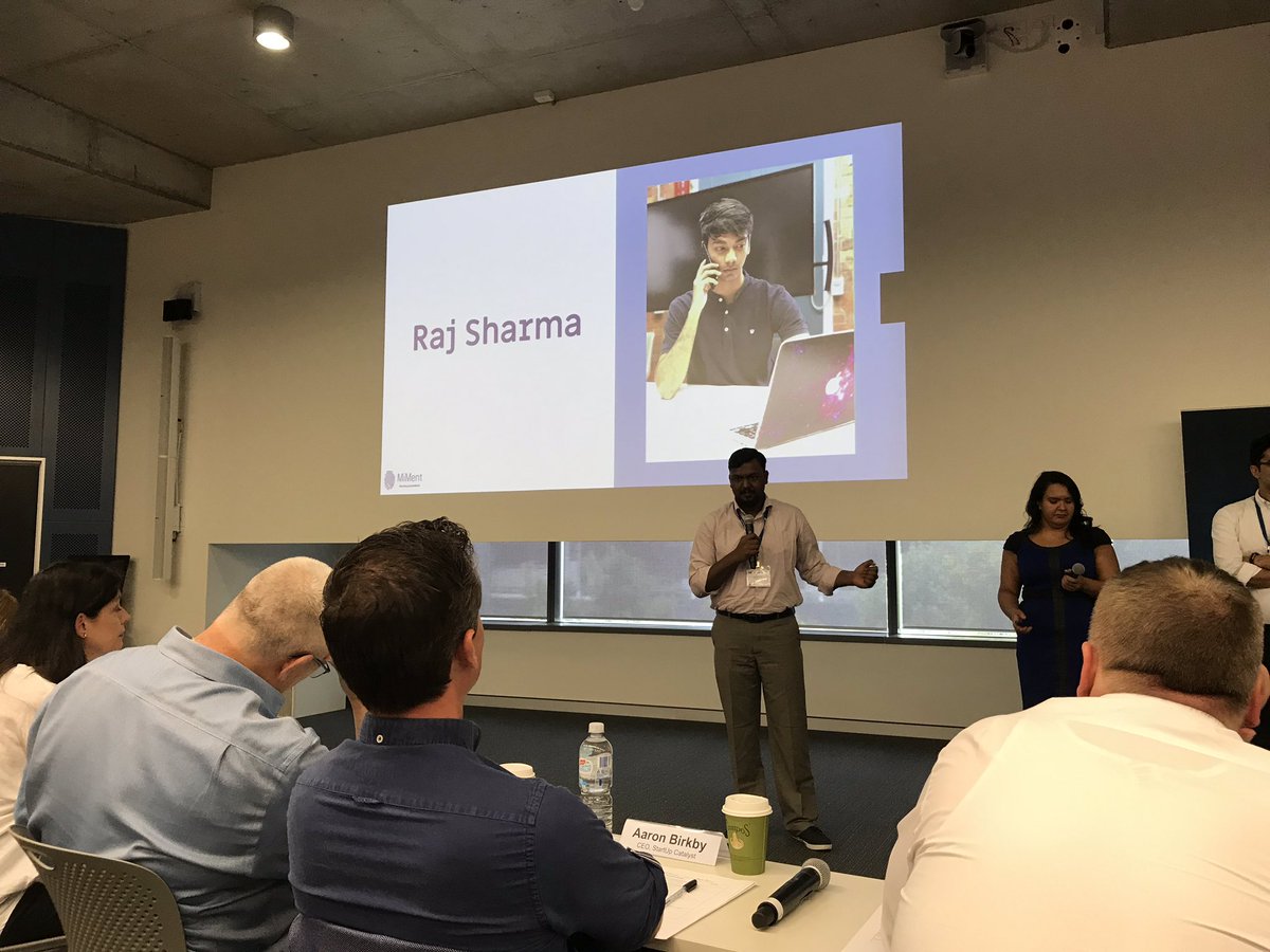 QUTEship's tweet photo. Pitch🎤finals of @MITbootcamps at @QUT: #MiMent = personalised, gamified, #learning to 1st help🇮🇳 CS grads to bridge uni to #work #skills-gap https://t.co/kImamD4wfT