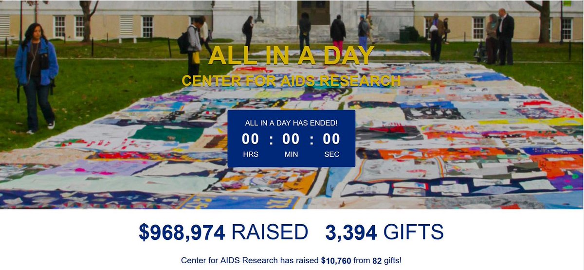 EmoryCFAR's tweet photo. WE DID IT!! πYOU DID IT!! ππThank you to everyone in the #EmoryCFAR community who supported us during #AllinEmory Day of Giving. Together, you raised over $10k for #HIV research programs & community outreach. https://t.co/9maIzAubae