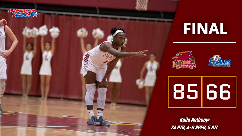 LoyolaWolfPack's tweet photo. WBB FINAL: Wolf Pack defeat Faulkner 85-66 on the road! https://t.co/cLfOYWnoHX