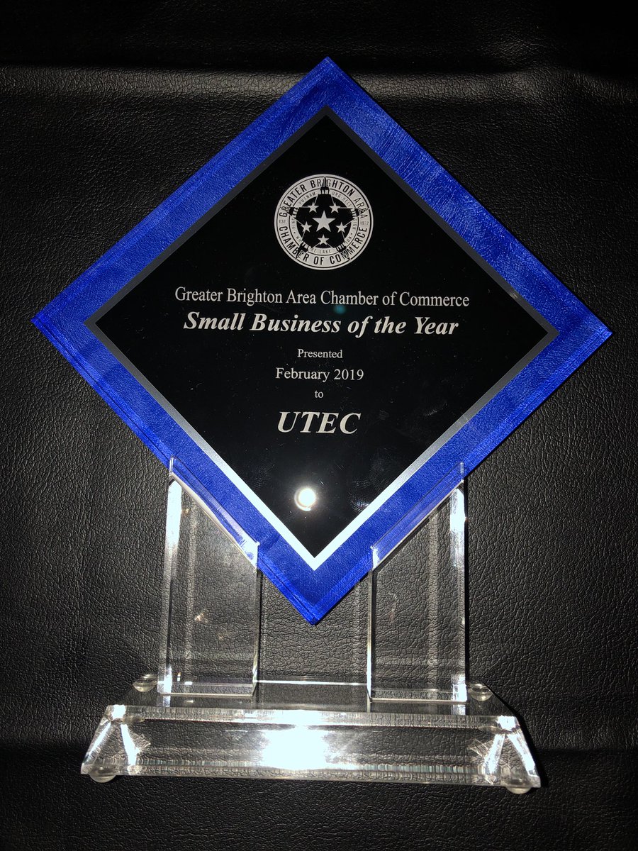UTECIT's tweet photo. What an honor!!!!! Thank you @GBAChamber for awarding us as Small Business of the Year!!!!!! We are so proud to be a part of this amazing community! @kvankannel https://t.co/MAOFLU7SKw