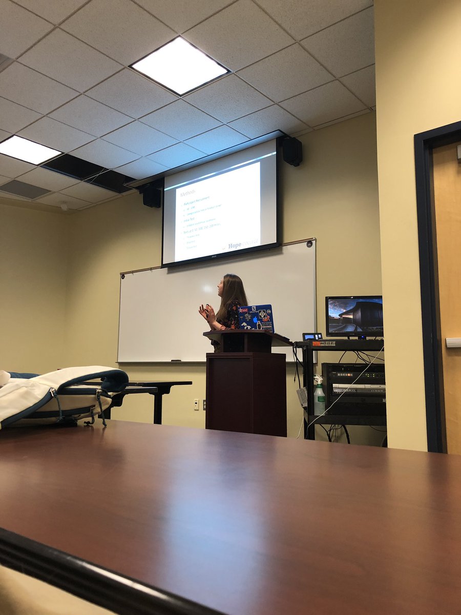 BRider9's tweet photo. MIACSM might have been canceled, but @HopeKinesiology still presented their research. Impromptu “mini” MIACSM tonight in Devos @HopeCollege  You guys did a great job! https://t.co/Fj4hm2Zotx