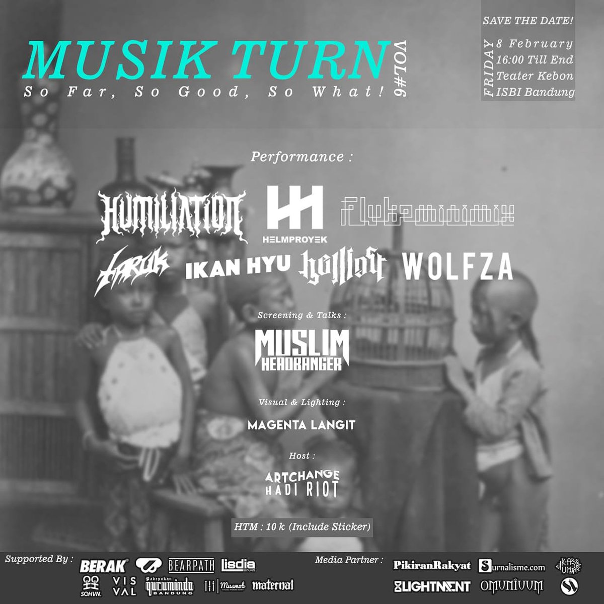 Hari ini !! Jangan lewatkan 
We're proudly present <a href="/music_turn/">turn up the music</a> vol 6 . 

16.00 - end
At Teater Kebon ISBI BANDUNG
.
Ticket 10K (Include Sticker Music Turn Series and new friends)
.
Do you believe it ? This ticket will be use for having fun !! if you don't, you will believe it !
