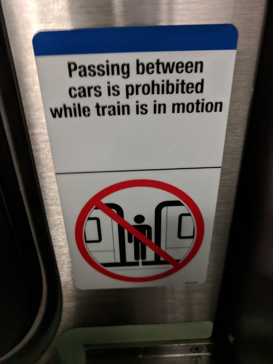 standupnfall's tweet photo. @MetroNorth @MTA What type of "caution while moving between train cars" are you recommending we take during a "prohibited" activity??? #lawsuitscomingyourway https://t.co/MhoboS9AvV