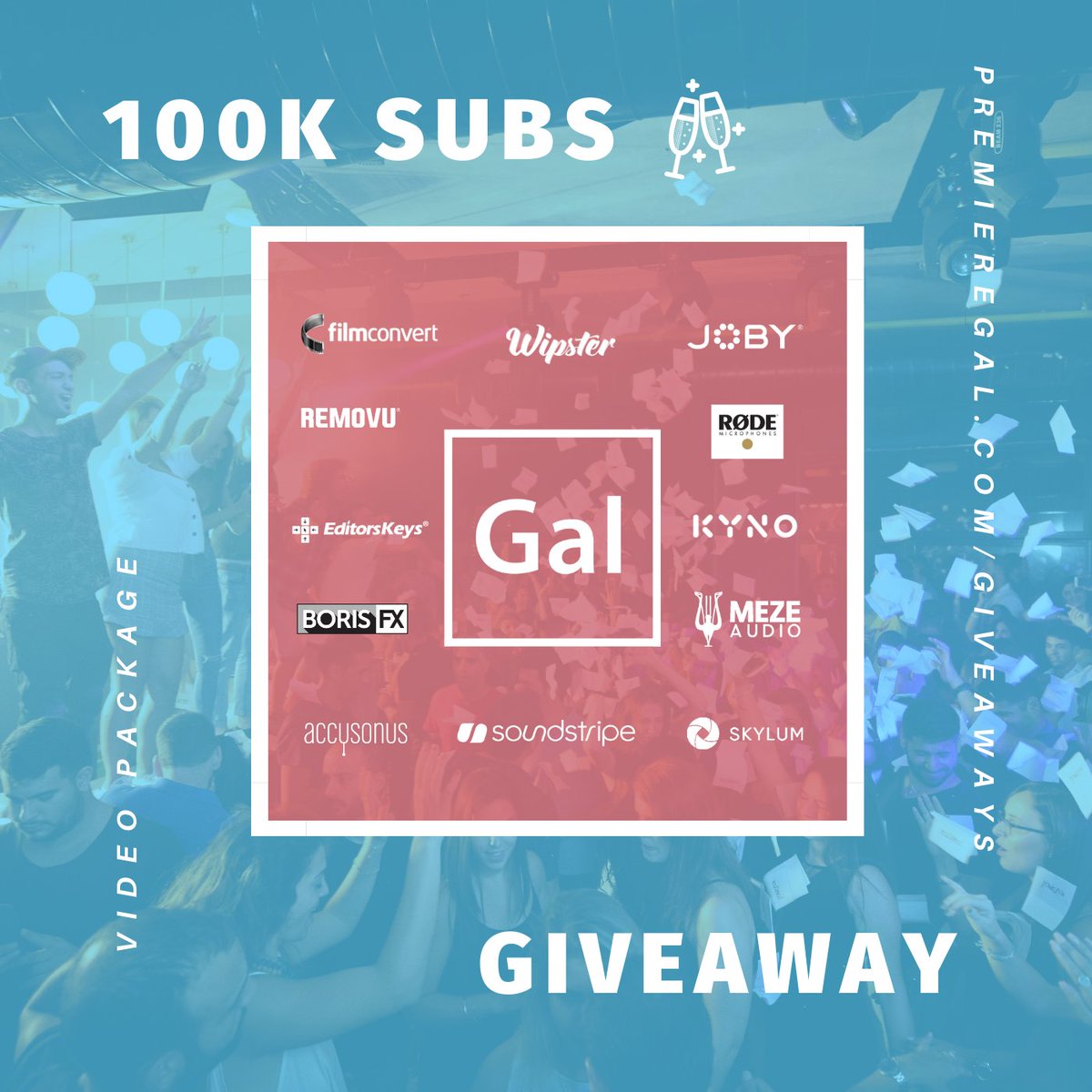 Hey hey hey! It's a give-a-way! Thanks to my partners who helped me surpass 100k subs. I'm so grateful for this community! Starting in 5 hours, enter to win some cool video prizes, 14 prizes total! ➡️ bit.ly/Gal100k